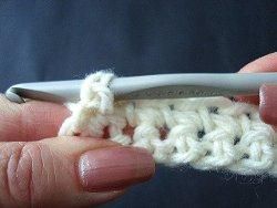 Hook working back along a row of single crochet