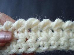 Cream crochet edge with a twisted reverse single crochet border